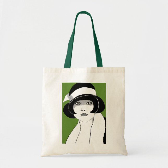 Bolso De Tela verde de los años 20 (Frente)
