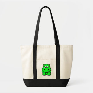 Bolso De Tela Verde del hipopótamo