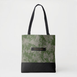Bolso De Tela Verde Marmorizado | Tote Chic de Vacaciones
