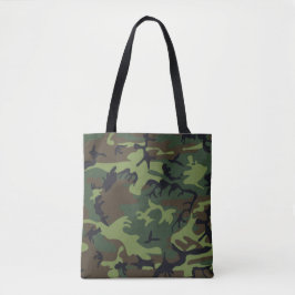 Bolso De Tela Verde, Marrón, Camuflaje Camuflado Negro