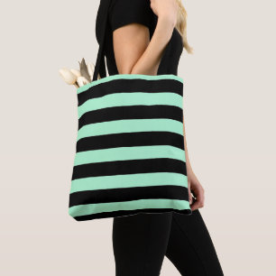 Bolso De Tela Verde negro y blanco
