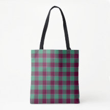 Verde Océano y Plaid de Madera de Mora Burgundy