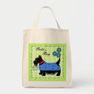Bolso De Tela Verde personalizado del perro de la Escocia negra