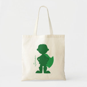 Bolso De Tela Verde personalizado silueta del muchacho del super