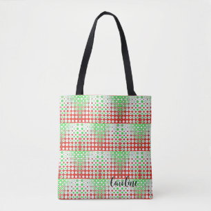 Bolso De Tela Verde Retro Funky, Rojo, Patrón, Flores,