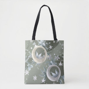 Bolso De Tela Verde Salvia Luna Celestial (2)