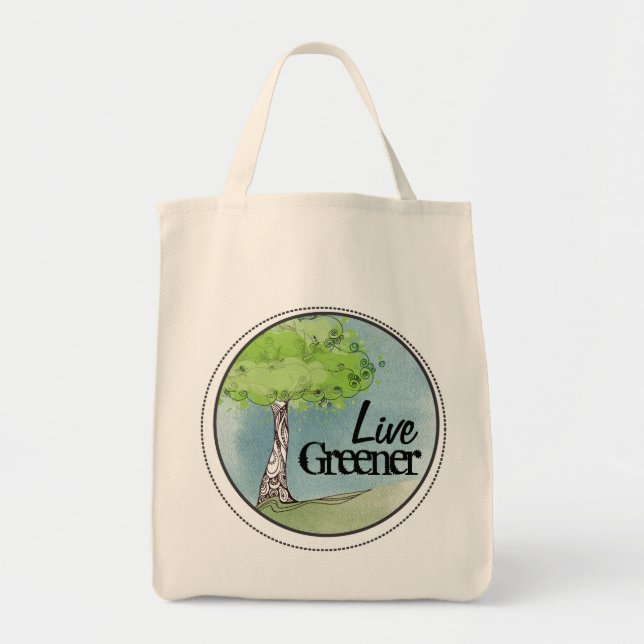 Bolso De Tela Verde vivo (Frente)