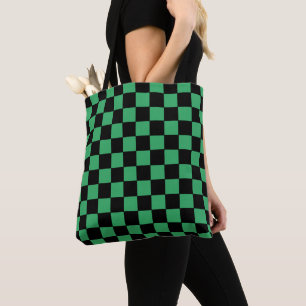 Bolso De Tela Verde y negro