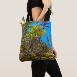 Bolso De Tela Verdes tropicales y Tote del cielo azul