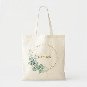 Bolso De Tela Verdor de oro botánico personalizado