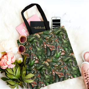 Bolso De Tela Verdor forestal y bayas