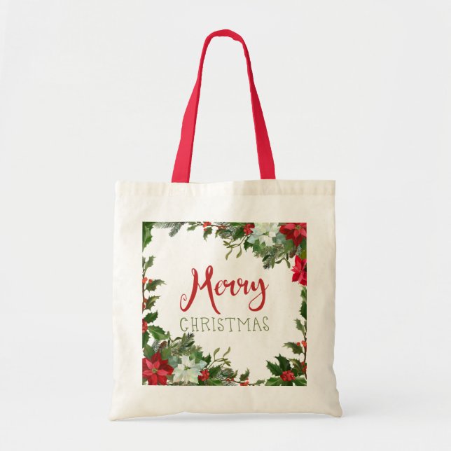 Bolso De Tela Verdor navideño (Frente)