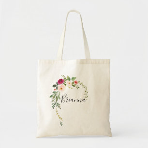 Bolso De Tela Verdor Pink Rubor Floral Bridesmaid Tote Bag