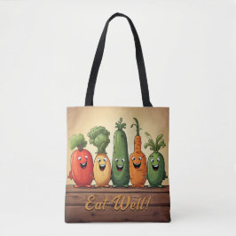 Bolso De Tela Verduras divertidas Tote reutilizable de compras e