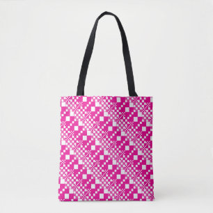 Bolso De Tela Verificado, verifica en magenta y blanco