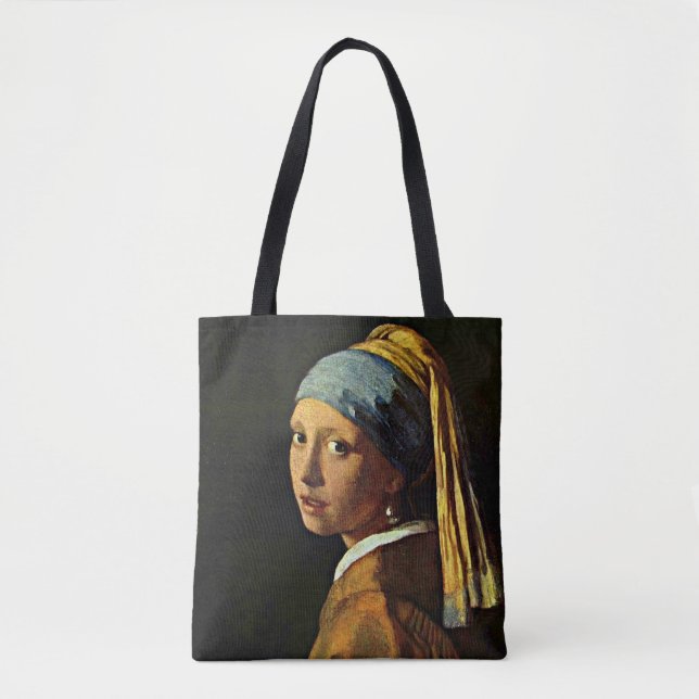 Bolso De Tela Vermeer - El Chica con una Perla (Anverso)
