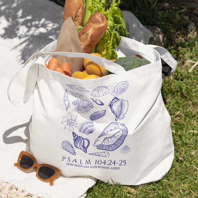 Bolso De Tela Versículo de la Biblia de conchas marinas (Subido por el creador)