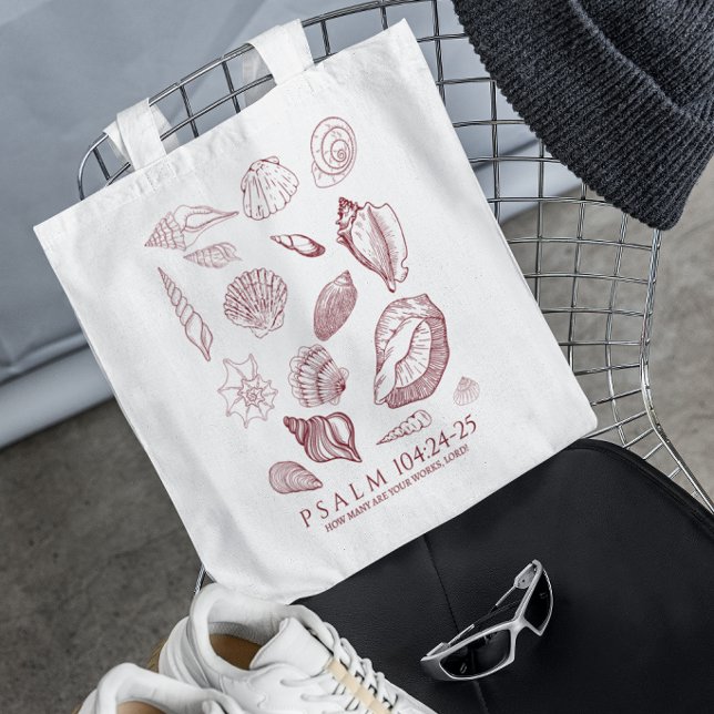 Bolso De Tela Versículo de la Biblia de conchas marinas (Subido por el creador)
