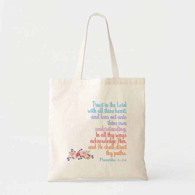 Bolso De Tela Versículo de la Biblia de los Proverbios (Frente)