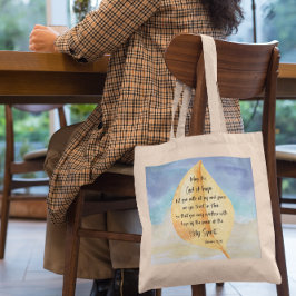 Bolso De Tela versículo de la Biblia Romanos Amarillo Azul