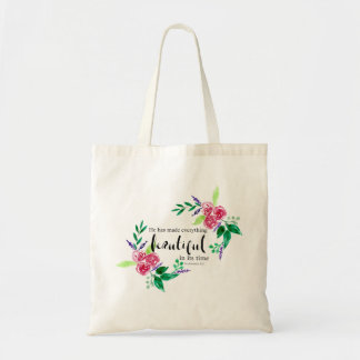 Bolso De Tela verso biológico flores de acuarela cristiana hermo