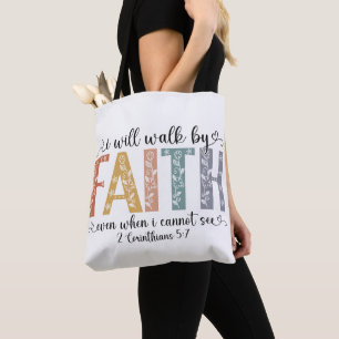 Bolso De Tela Verso de fe cristiana inspirador