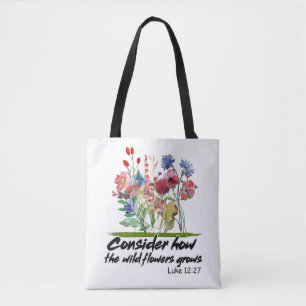 Bolso De Tela Verso de la Biblia Cristiana inspiradora