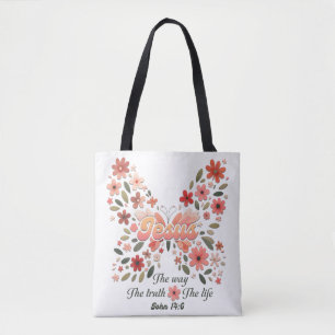 Bolso De Tela Verso de la Biblia Cristiana inspiradora