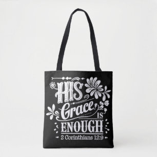 Bolso De Tela Verso de la Biblia Cristiana inspiradora