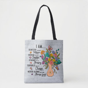 Bolso De Tela Verso de la Biblia Cristiana inspiradora