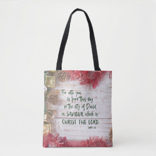 Bolso De Tela Verso de la Biblia de los Navidades de KJV