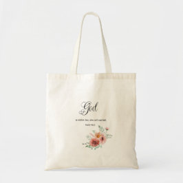 Bolso De Tela Verso de la Biblia floral