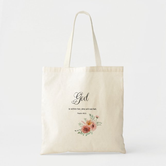 Bolso De Tela Verso de la Biblia floral (Frente)