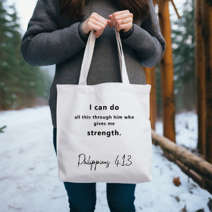 Bolso De Tela Verso de la Biblia Inspirador Philippians Toque Ba