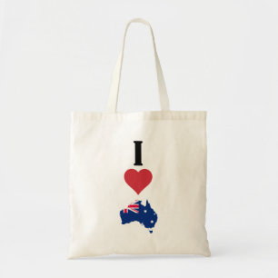 Bolso De Tela Vertical I Love Australia / I Heart Australia
