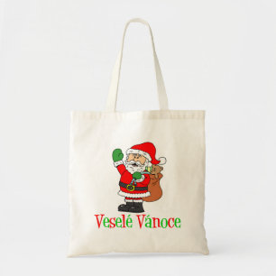 Bolso De Tela Vesele Vanoce Navidades checos Santa