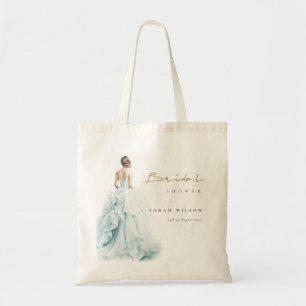 Bolso De Tela Vestido de novia acuarela azul agua regalo de duch