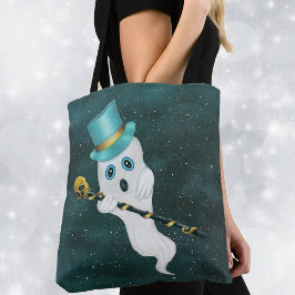 Bolso De Tela Vestido Ghost Top Hat Gold Skull Cañón Azul cielo