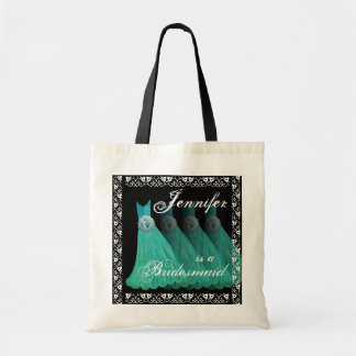 Bolso De Tela Vestidos AZULES VERDE AZULADOS de la dama de honor