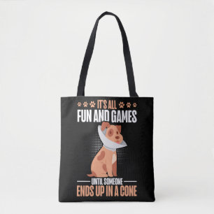 Bolso De Tela Vet Tech Dog Cone Humor Veterinario