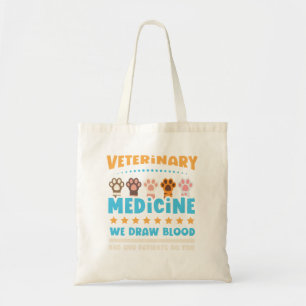 Bolso De Tela Vet Tech Veterinaria Funny Dibuja Sangre