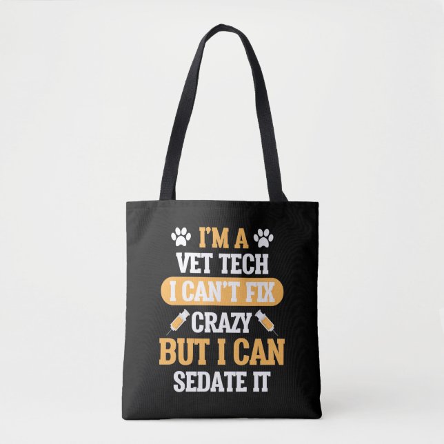Bolso De Tela Vet Tech Veterinaria Rescate Veterinario (Anverso)