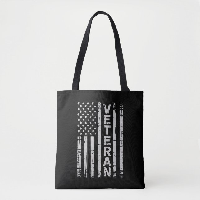 Bolso De Tela Veteran Patriotic U.S Army American Flag America (Anverso)