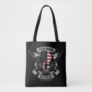 Bolso De Tela Veterano norteamericano personalizado orgulloso de