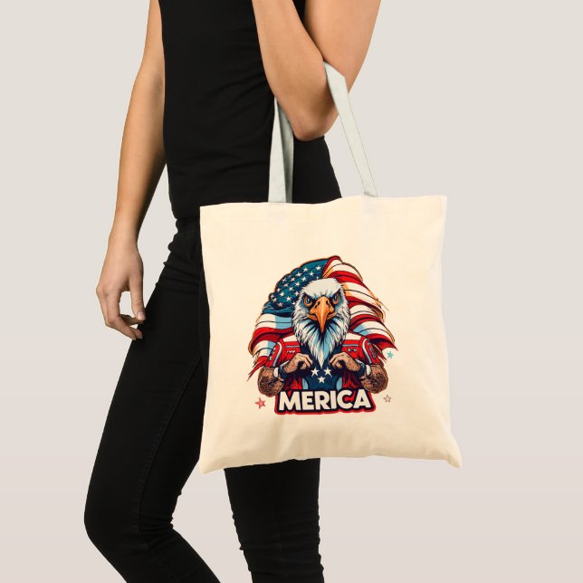 Bolso De Tela Veteranos Día Bandera Americana Águila Patriótica (Anverso (producto))
