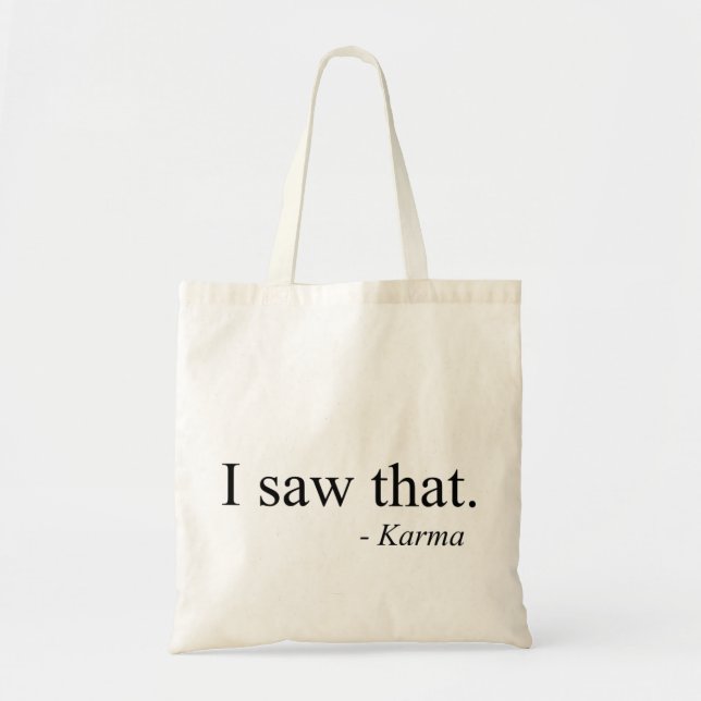 Bolso De Tela Vi Eso - Karma (Frente)
