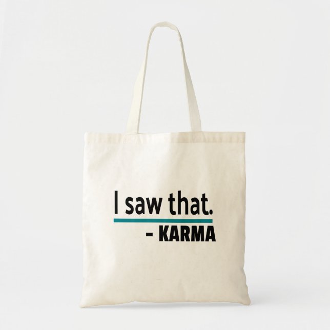 Bolso De Tela Vi Eso - Karma, Chiste gracioso (Frente)