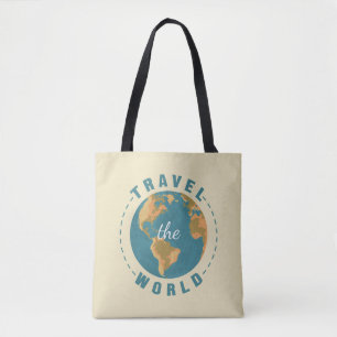 Bolso De Tela Viaja por el mundo Earth Vacation Map Vintage Glob