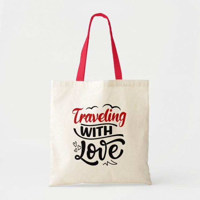 Bolso De Tela Viajar con amor - Citas acerca de viajar con amor (Frente)