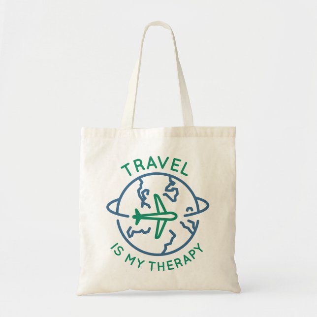 Bolso De Tela Viajar es mi terapia (Frente)
